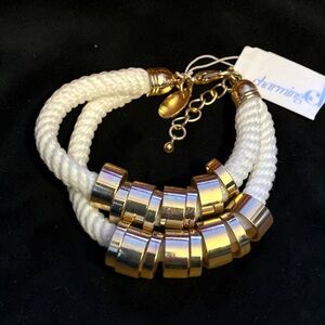 Charming Charlie nautical rope bracelet w/gold accents